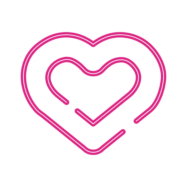 Cute hearts love line style isolated icon — 스톡 벡터