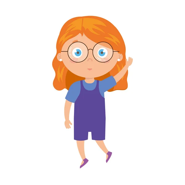 Linda chica de pie sobre fondo blanco — Vector de stock