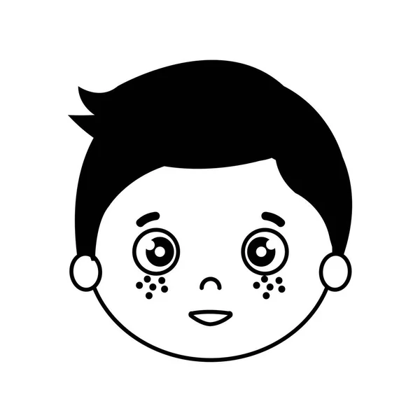 Silueta de cabeza de niño sobre fondo blanco — Vector de stock