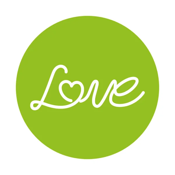 Kärlek etikett på grön bakgrund — Stock vektor
