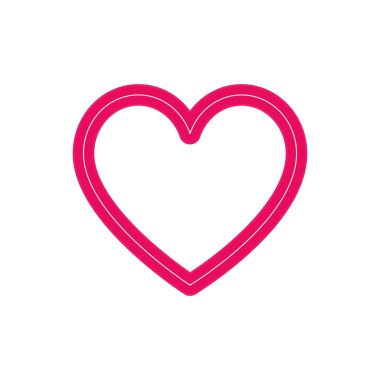 kalp beyaz zemin üzerinde neon ışıkta