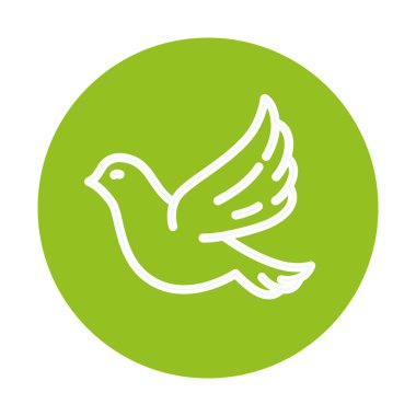 Beyaz arka planda kalbi olan güvercin silueti