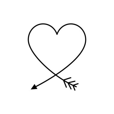 Beyaz arkaplanda kalp silueti