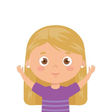 Beyaz arka planda gülümseyen tatlı kız.