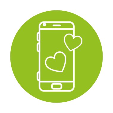 Yeşil arkaplanda akıllı telefon ekranı