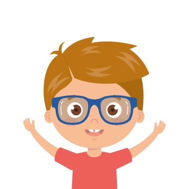 Beyaz arka planda gülümseyen çocuk