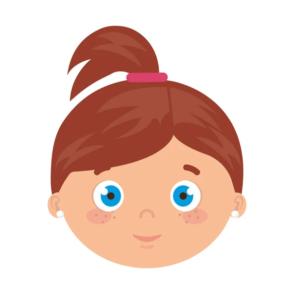 Head of girl smiling on white background — 图库矢量图片