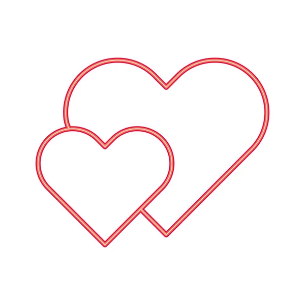 Cute hearts love line style isolated icon — 스톡 벡터