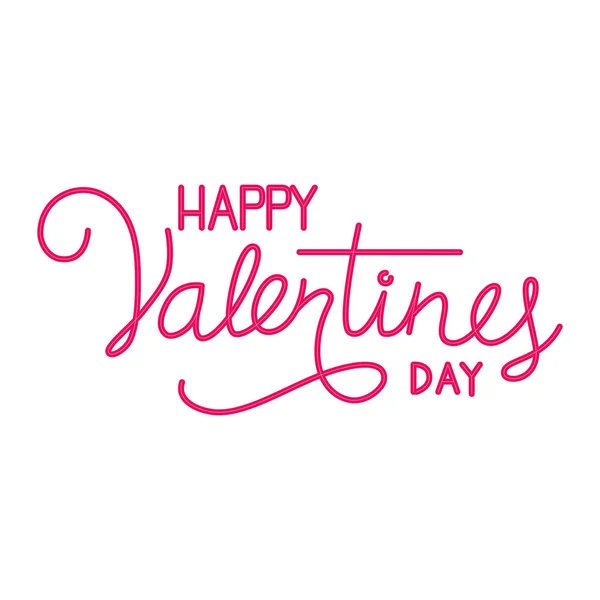 Happy valentines dag label in neon licht — Stockvector