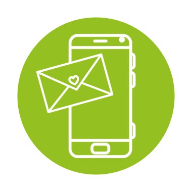 Yeşil arkaplanda akıllı telefon ekranı