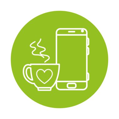 Yeşil arkaplanda akıllı telefon ekranı