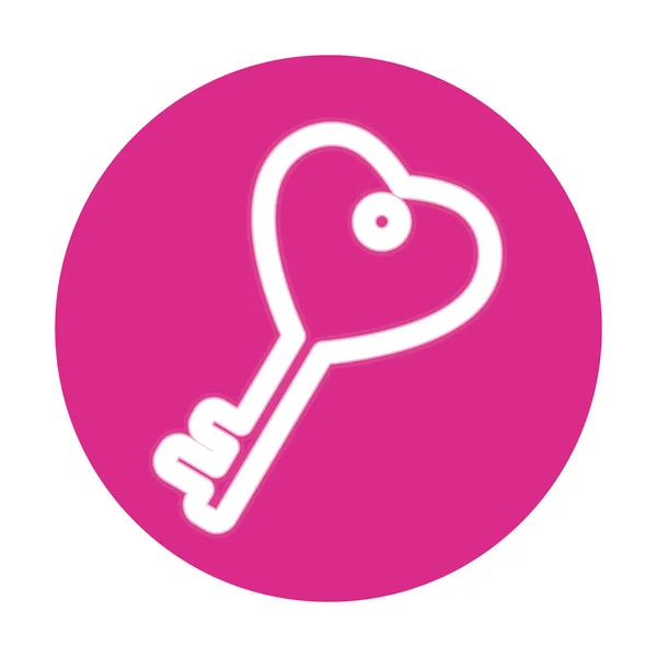 Silueta de la llave sobre fondo rosa — Vector de stock