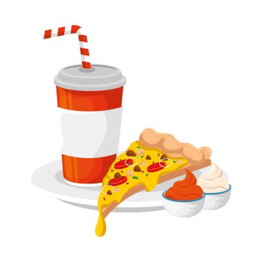 Fast food ikonlu lezzetli İtalyan pizzası.