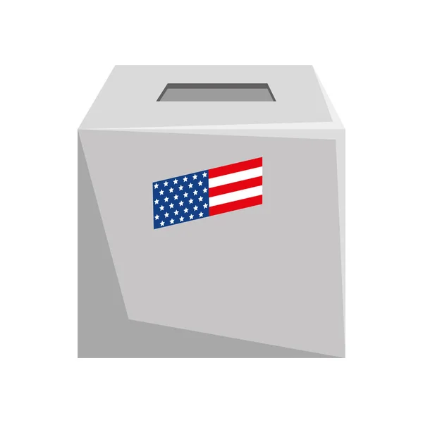 Projeto vetor de caixa de voto EUA isolado —  Vetores de Stock