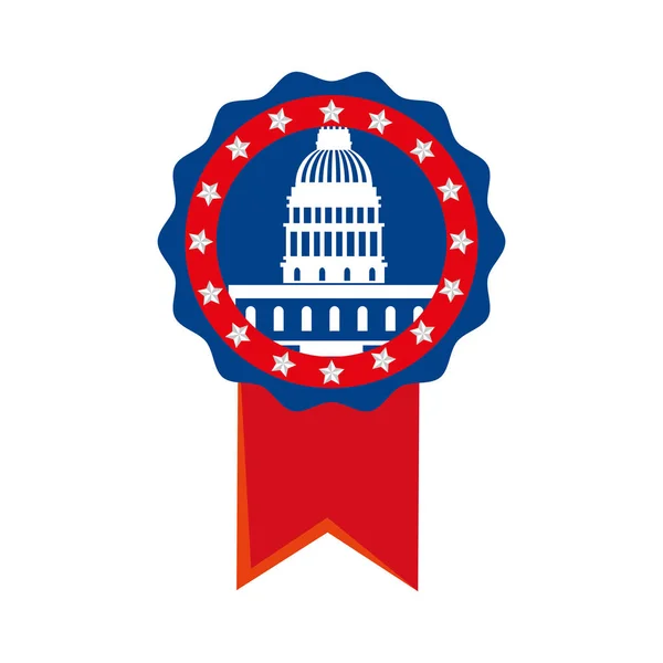 Geïsoleerde usa capitol binnen zegel zegel vector ontwerp — Stockvector