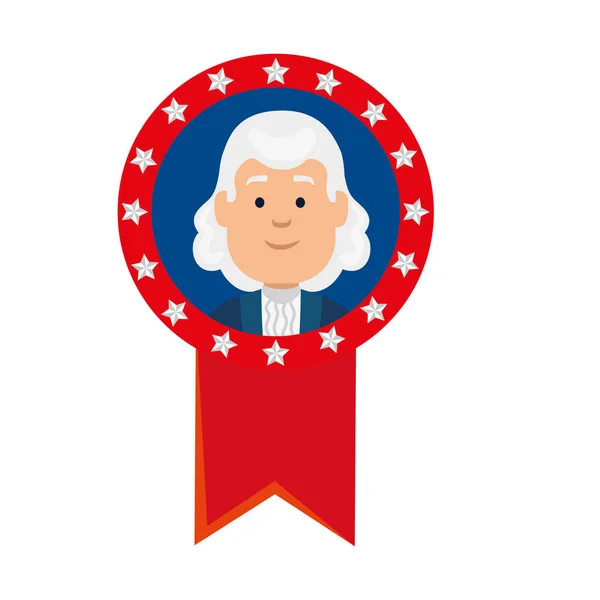 Usa president man inside seal stamp vector design — 스톡 벡터