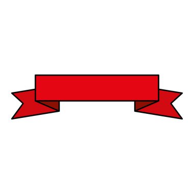 İzole edilmiş kırmızı kurdele ikon vektör tasarımı