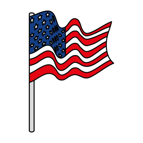 Izolált USA zászló vektor kialakítása — Stock Vector