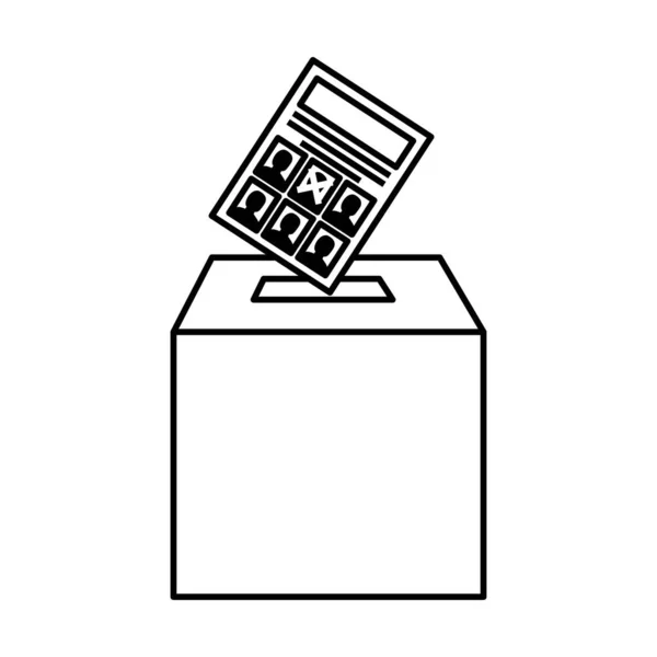 Diseño aislado del vector del papel y de la caja del voto — Vector de stock