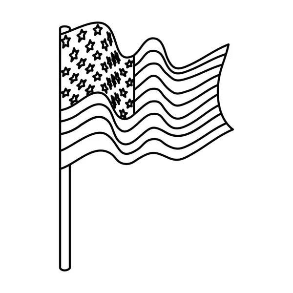 Diseño aislado del vector bandera de EE.UU. — Vector de stock