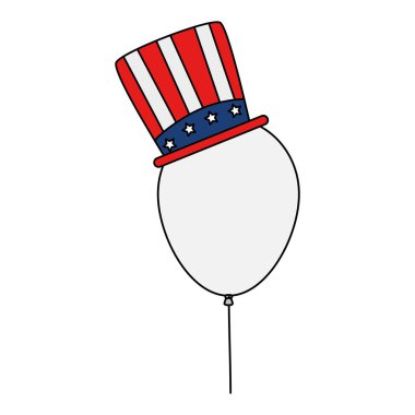 Şapka vektör tasarımı ile izole edilmiş ABD balonu