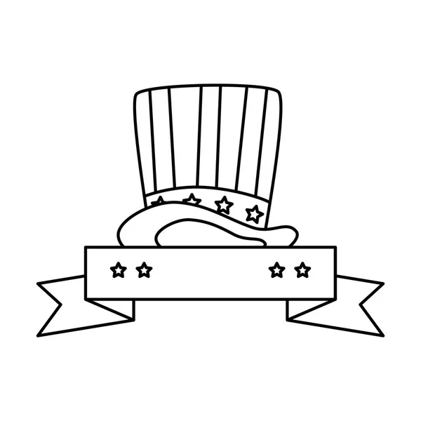 Isolé usa chapeau et ruban vecteur design — Image vectorielle