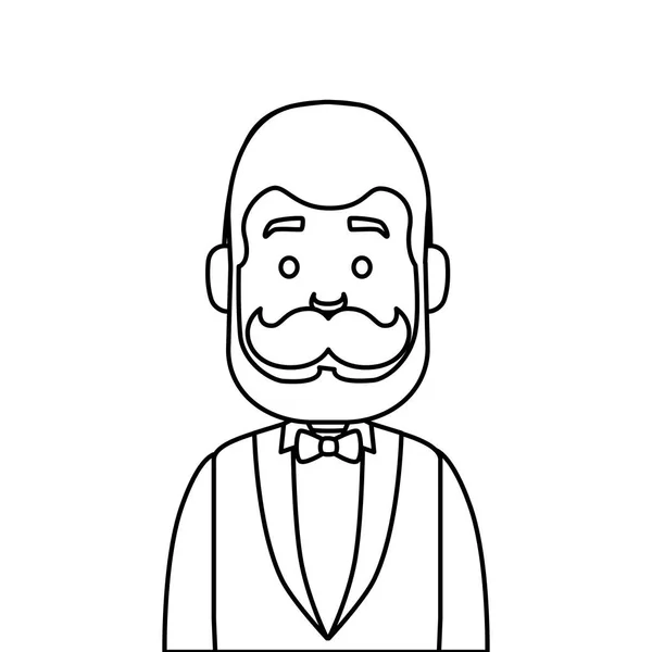 Avatar isolé homme avec moustache vecteur design — Image vectorielle