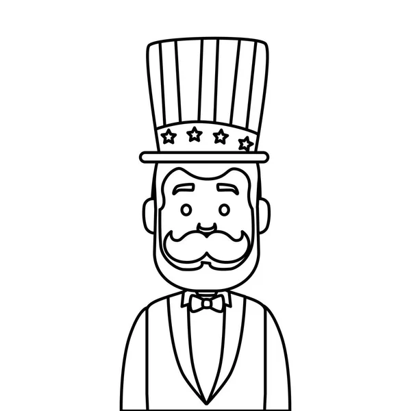Aislado usa presidente hombre con sombrero vector diseño — Vector de stock