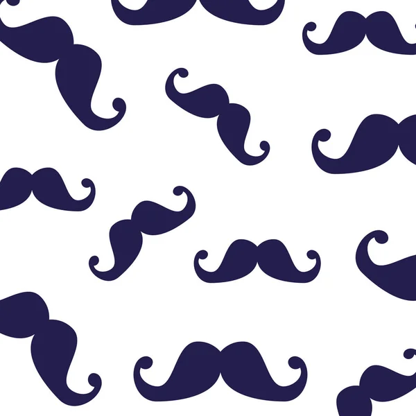 Diseño aislado del vector de fondo de bigotes masculinos — Vector de stock