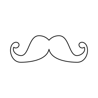 İzole edilmiş erkek bıyık vektör tasarımı