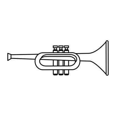 İzole trompet enstrüman vektör tasarımı