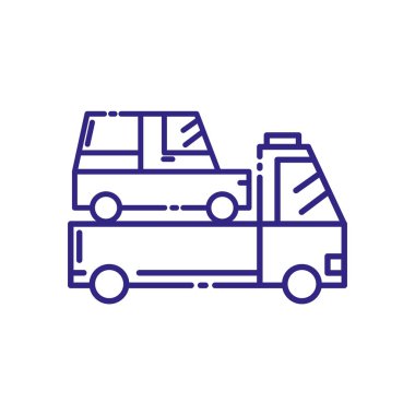 Isolated car over truck vehicle vector design