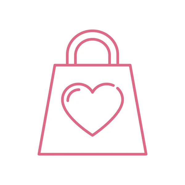 Isolated heart inside shopping bag vector design — Stok Vektör