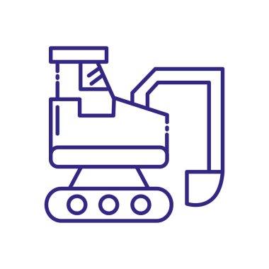 Isolated construction hydraulic excavator vector design