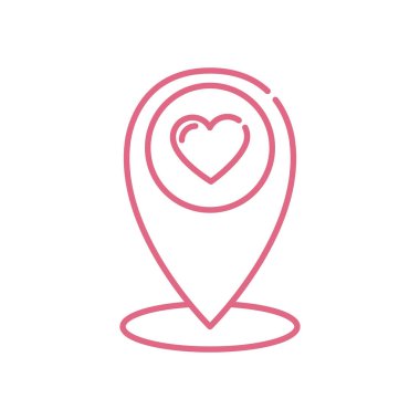 GPS işaretli vektör tasarımı içinde izole kalp