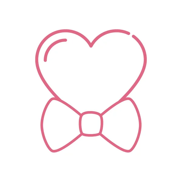 Isolated heart with bowtie vector design — Stock vektor