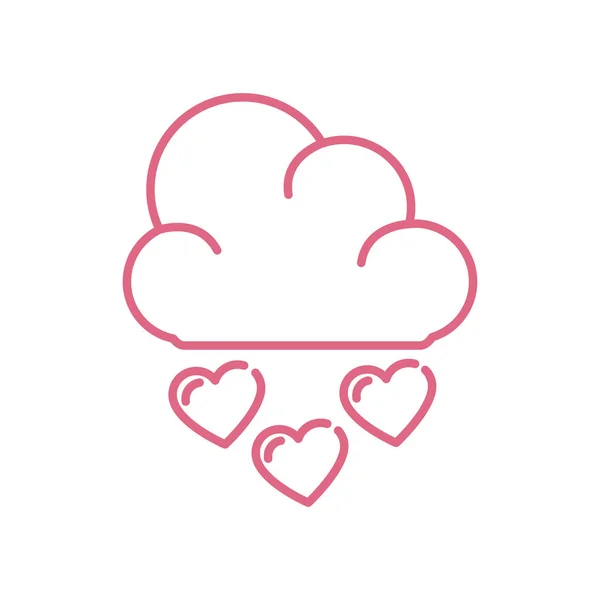 Corazones aislados y diseño de vectores de nubes — Vector de stock