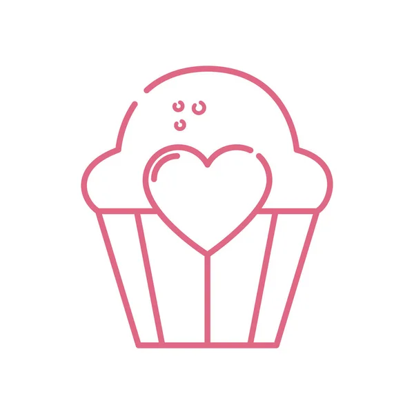 Isolated cupcake with heart vector design — Stock vektor