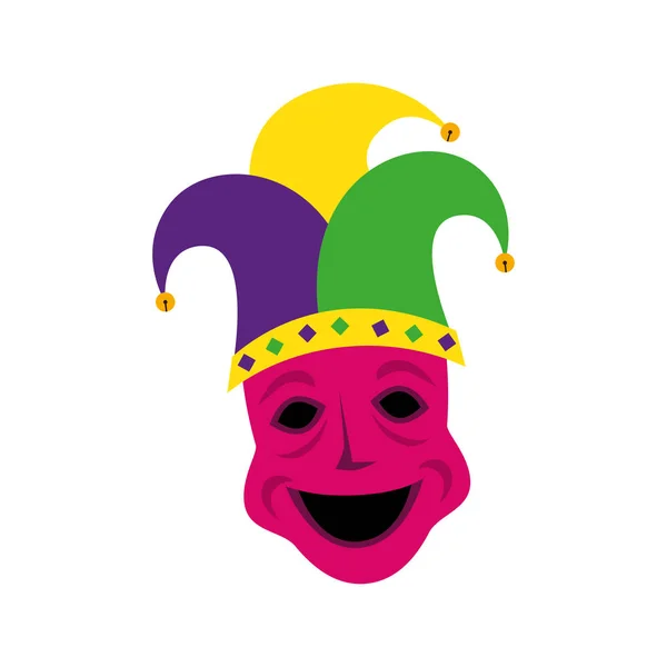 Isolated mardi gras mask and hat vector design — 스톡 벡터