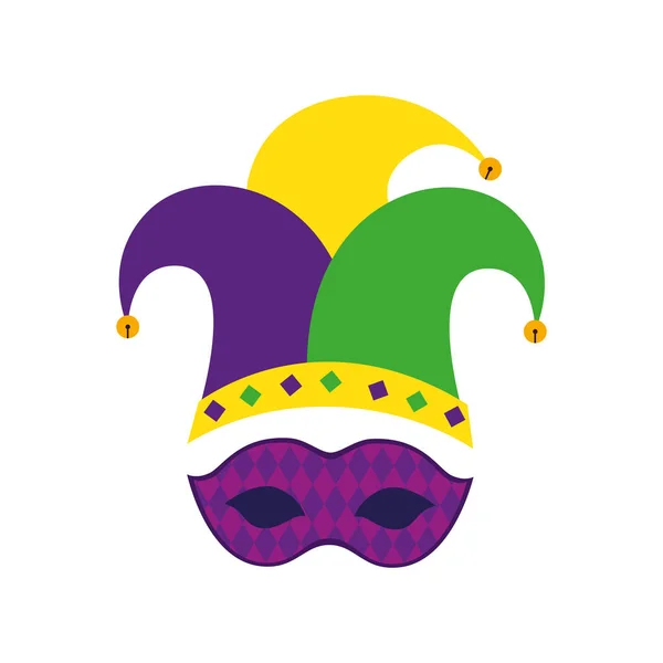 Isolated mardi gras mask and hat vector design — 图库矢量图片