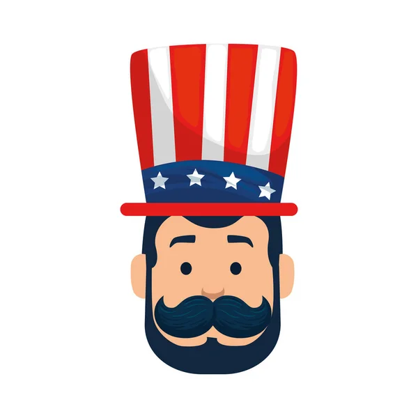 Isolated usa president man with hat vector design — 스톡 벡터