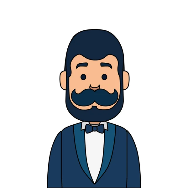 Hombre avatar aislado con diseño de vectores de bigote — Archivo Imágenes Vectoriales