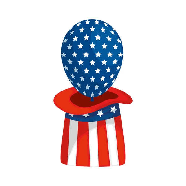 Balão EUA isolado dentro design de vetor chapéu — Vetor de Stock