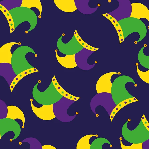 Mardi gras sombrero de fondo vector de diseño — Vector de stock