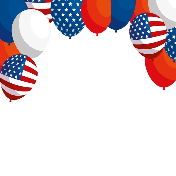 Projeto vetorial isolado dos balões dos EUA — Vetor de Stock