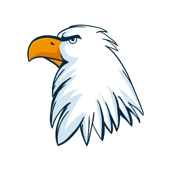 Conception de vecteur de dessin animé isolé aigle oiseau — Image vectorielle