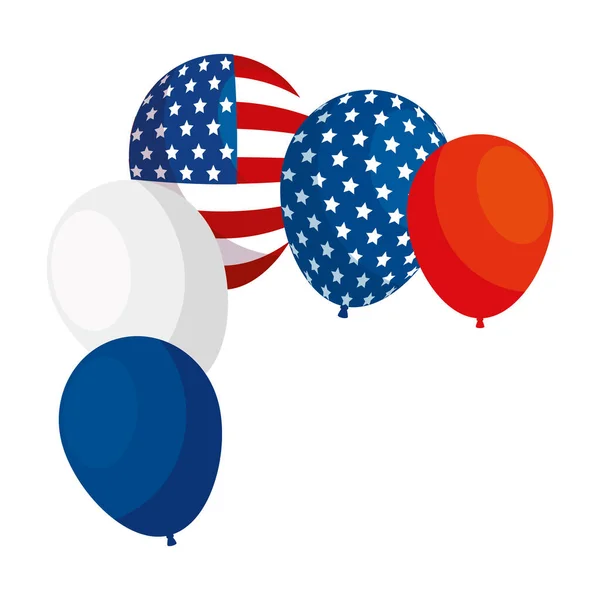 Projeto vetorial isolado dos balões dos EUA — Vetor de Stock
