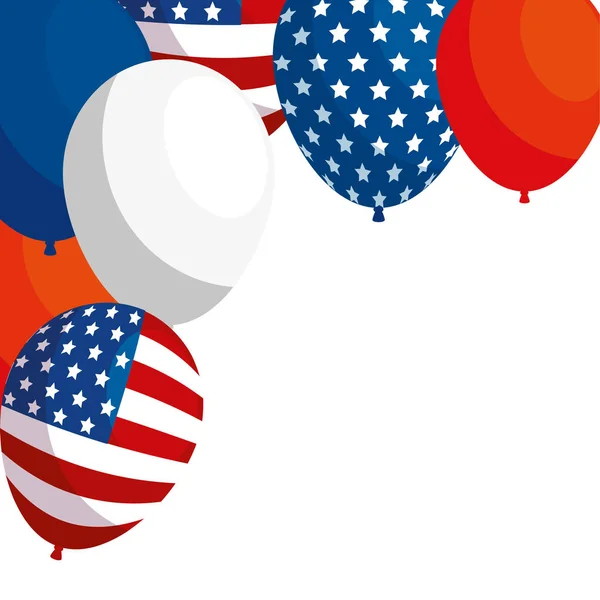 Isolated usa balloons vector design — Stock Vector