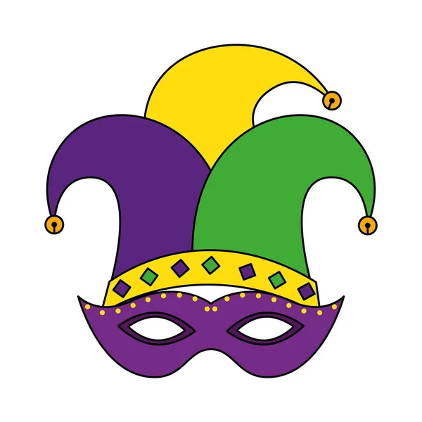 Isolated mardi gras mask and hat vector design — 스톡 벡터