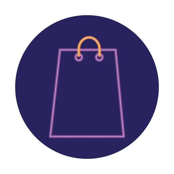 霓虹灯下的购物袋，情人节 — 图库矢量图片